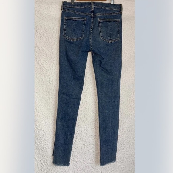RAG & Bone Frayed Skinny Jeans Women's Size 27 High-rise Blue Wash Denim - Picture 10 of 10